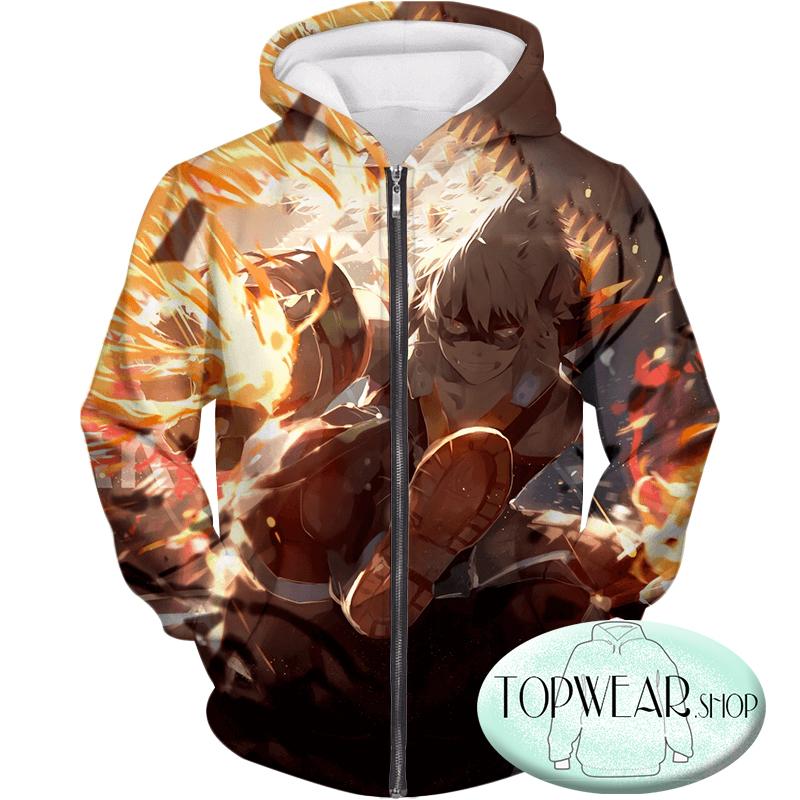 My Hero Academia Hoodies - Explosive Hero Bakugo Katsuki Zip Up Hoodie
