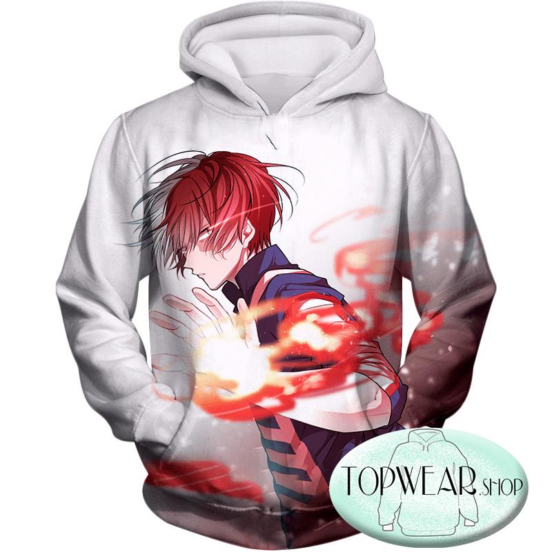 My Hero Academia Hoodies - Fire Ice Shoto Todoroki Fan Zip Up Hoodie