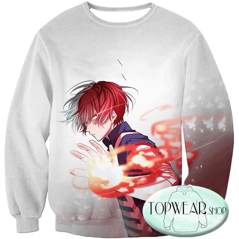 My Hero Academia Hoodies - Fire Ice Shoto Todoroki Fan Zip Up Hoodie