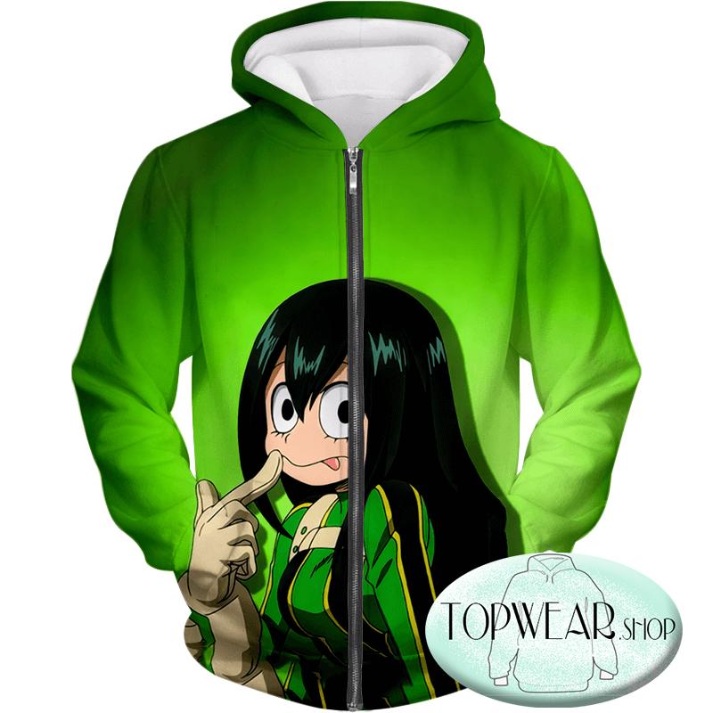 My Hero Academia Hoodies - Green U.A High Hero Tsuyu Asui Pullover Hoodie