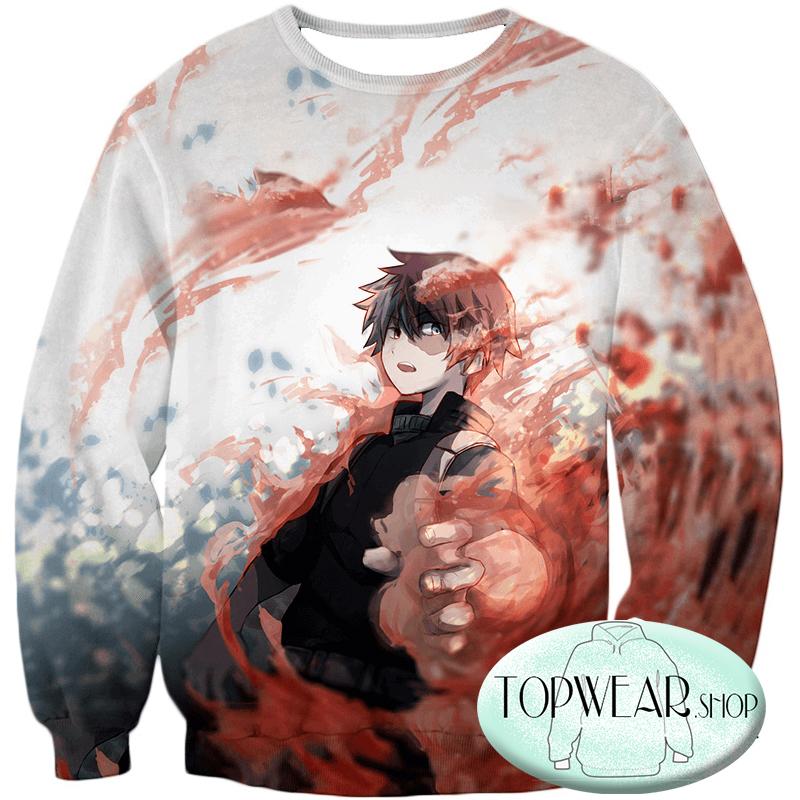 My Hero Academia Sweatshirts - Ice and Fire Shoto Todoroki Action Sweatshirt