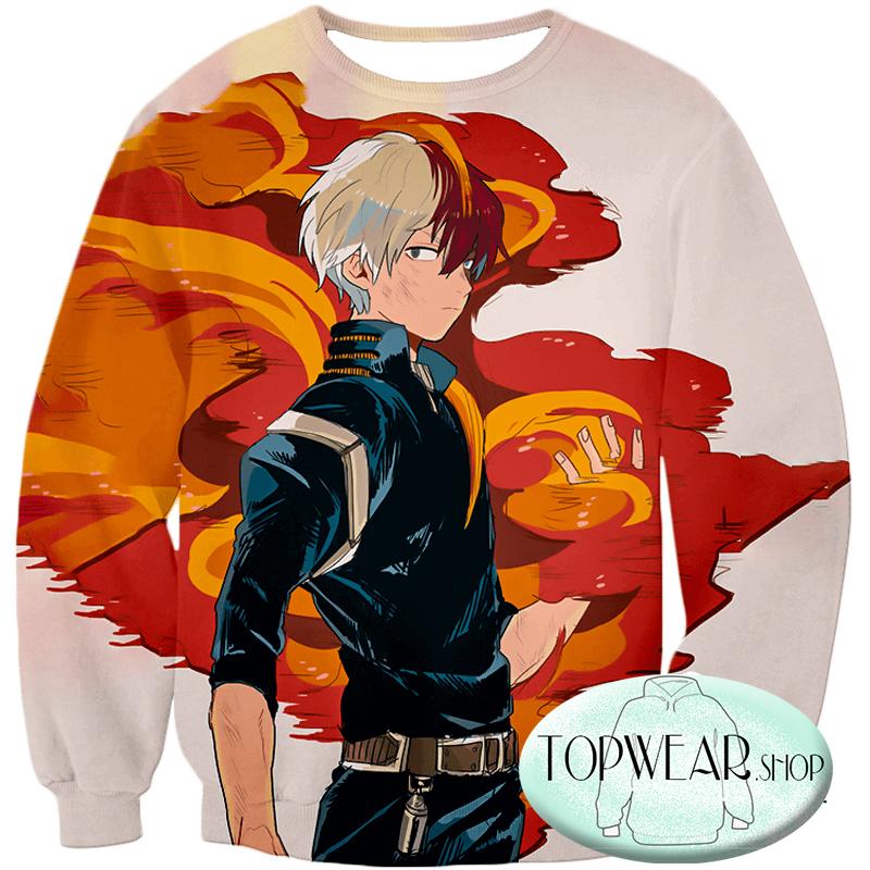 My Hero Academia Hoodies - Most Favourite Hero Half Cold Half Hot Shoto Zip Up Hoodie