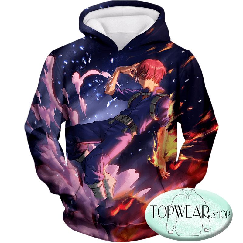 My Hero Academia Hoodies - Shoto Todoroki Awesome Action Hero Zip Up Hoodie