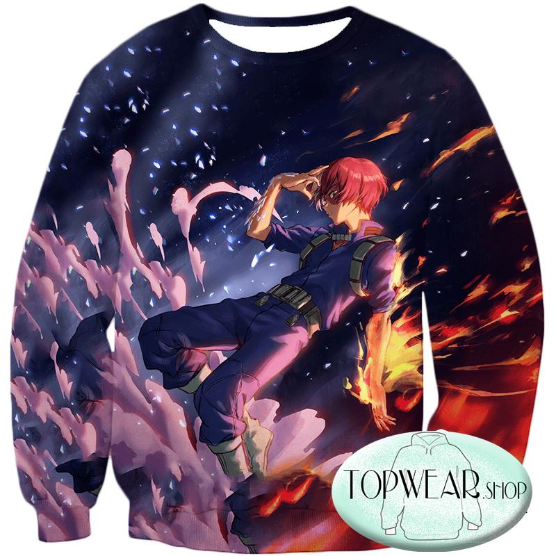 My Hero Academia Hoodies - Shoto Todoroki Awesome Action Hero Zip Up Hoodie