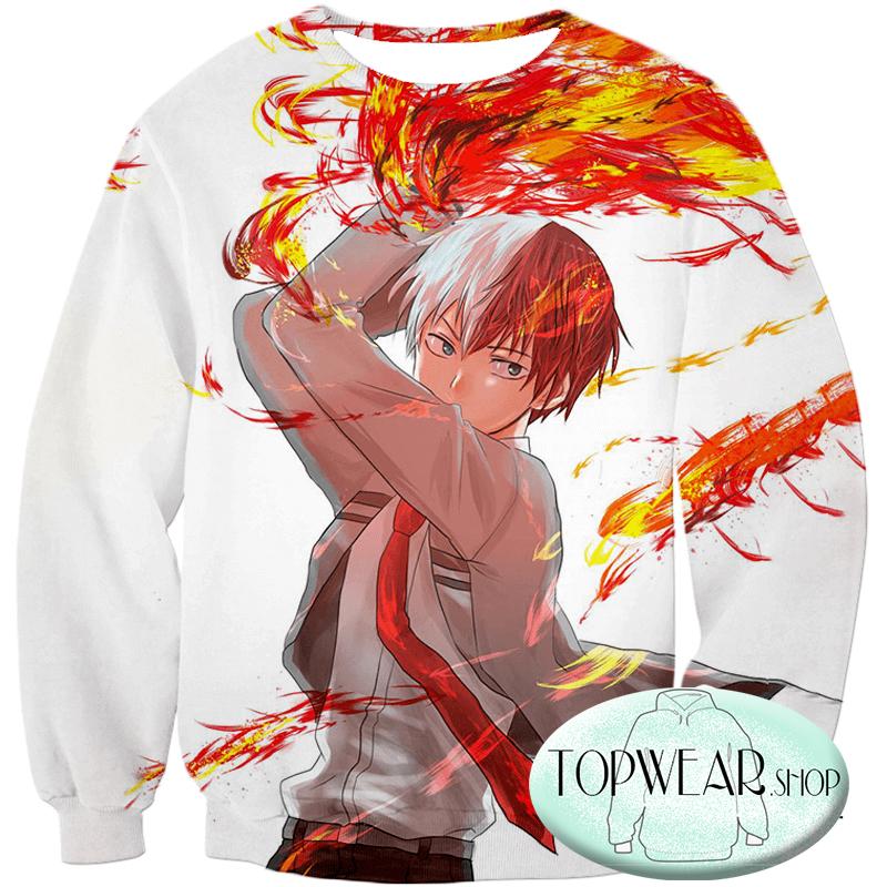 My Hero Academia Sweatshirts - Ultimate Promo Shoto Todoroki Cool Action Sweatshirt