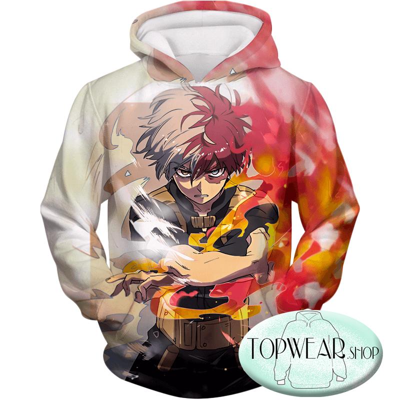 My Hero Academia Sweatshirts - Shoto Todoroki Half Cold Half Hot Hero Action Sweatshirt