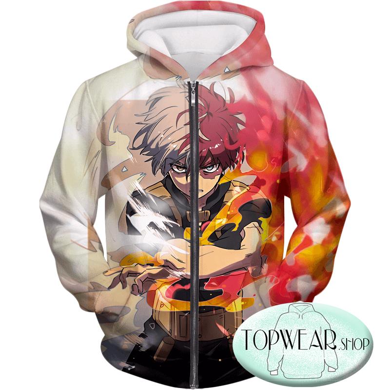 My Hero Academia Sweatshirts - Shoto Todoroki Half Cold Half Hot Hero Action Sweatshirt