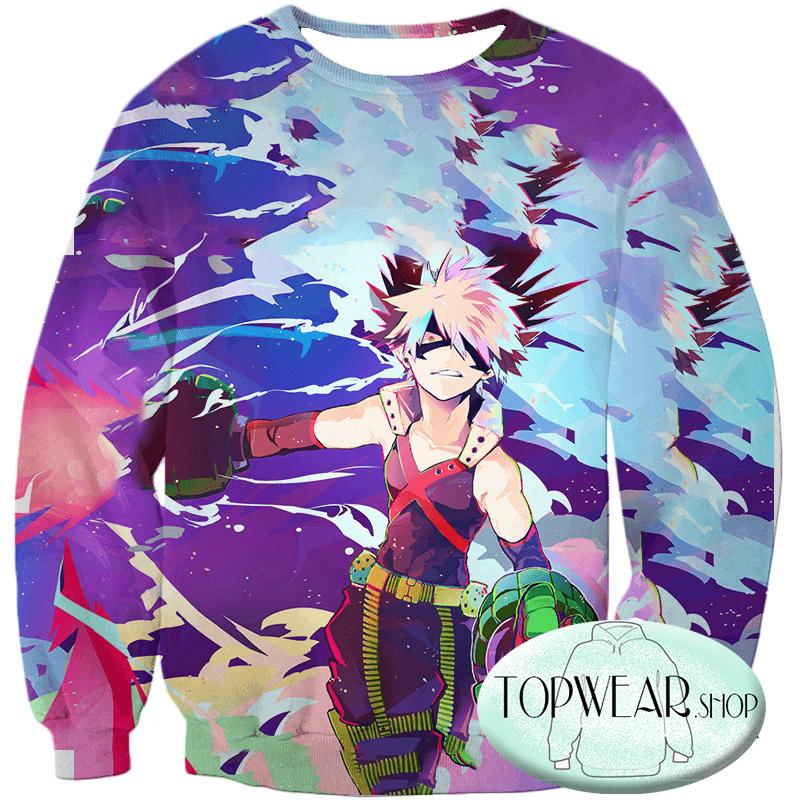 My Hero Academia Hoodies - Cool Explosive Hero Bakugo Action Zip Up Hoodie