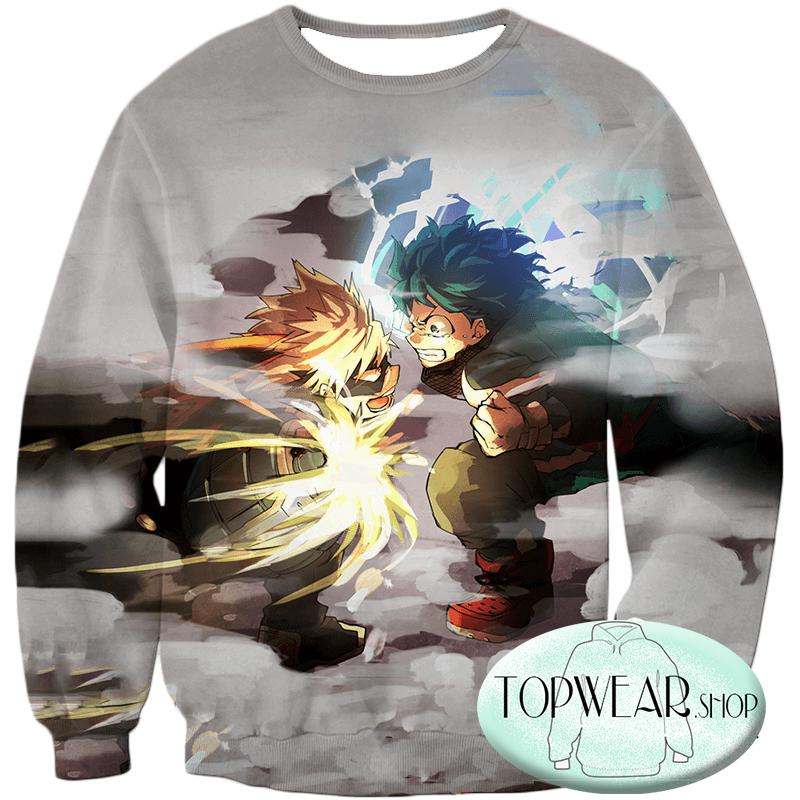 My Hero Academia Hoodies - Midoriya Vs Bakugo Action Zip Up Hoodie