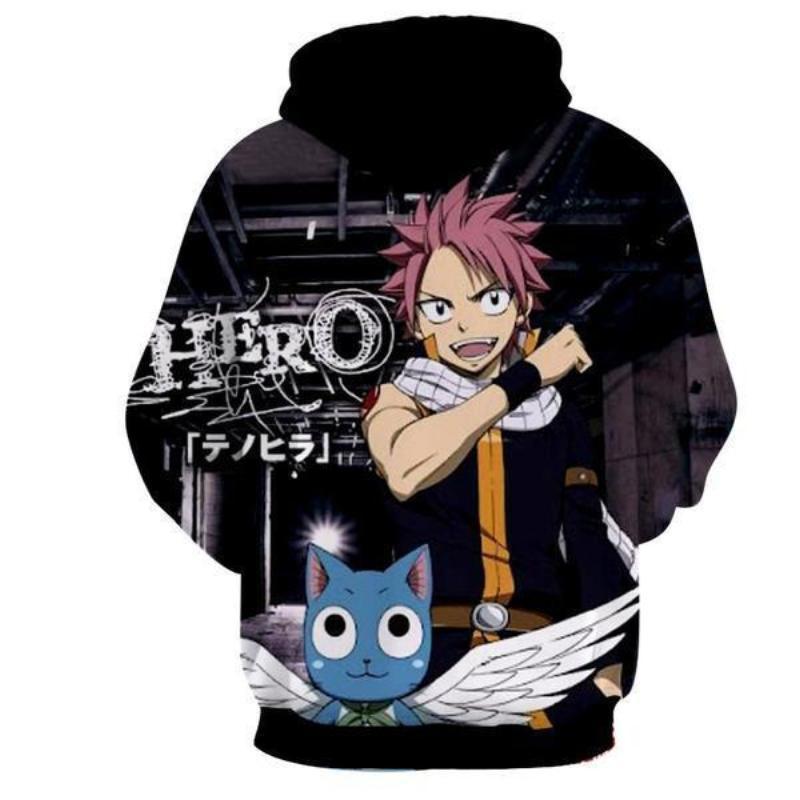 Fairy Tail Natsu Black Cat 3D Printed Hoodie