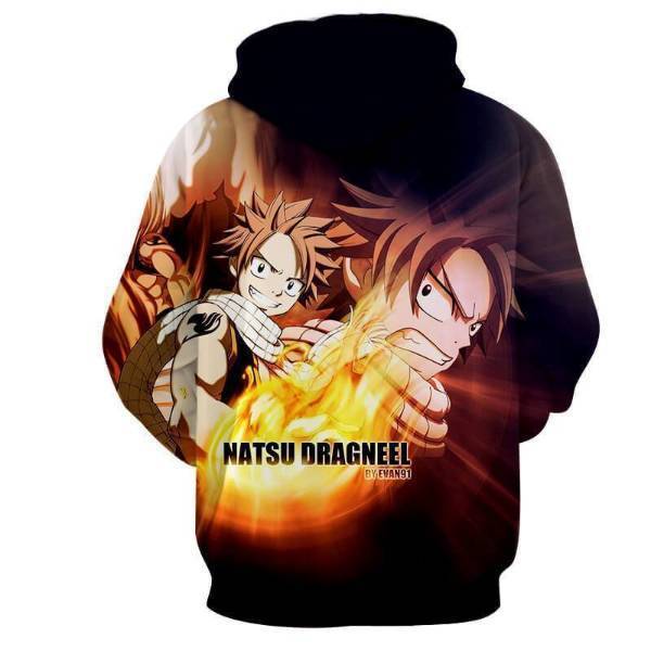 Natsu Dragneel Fairy Tail Black 3D Hoodie