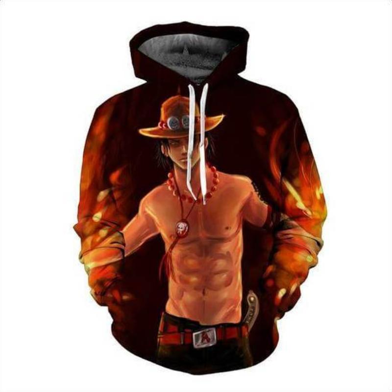 One Piece Hoodie Fire Fist Ace 3D Printed Hoodie