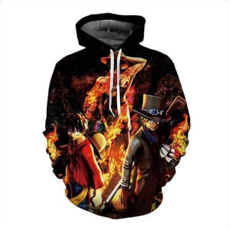 Luffy Ace Sabo 3D Printed Hoodie