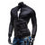 Solid Color Jackets- Zip Up Lingge Collar Black Genuine Leather Jacket