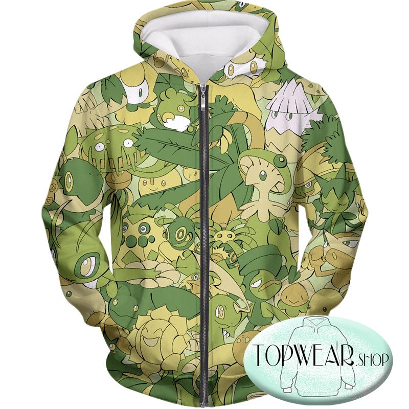 Pokemon Hoodies - All in One Grass Type Pokemons Hoodie