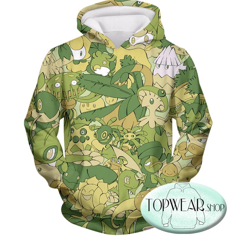 Pokemon Hoodies - All in One Grass Type Pokemons Hoodie
