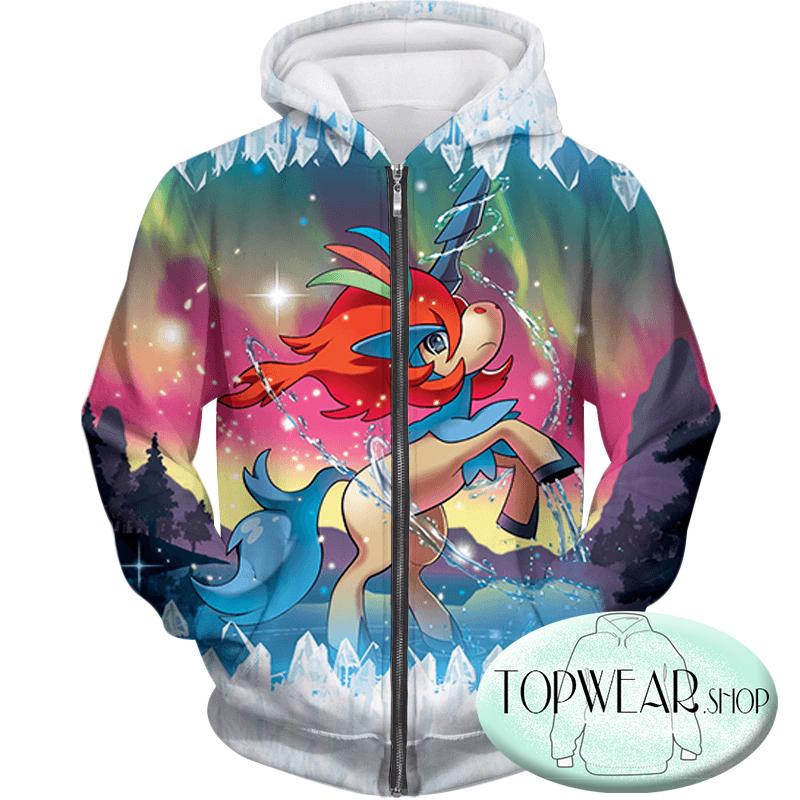 Pokemon Hoodies - Pokemon Keldeo Resolute Form Zip Up Hoodie