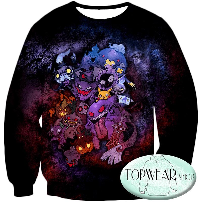 Pokemon Sweatshirts - All Zombie Type Pokemons 3D Sweatshirt