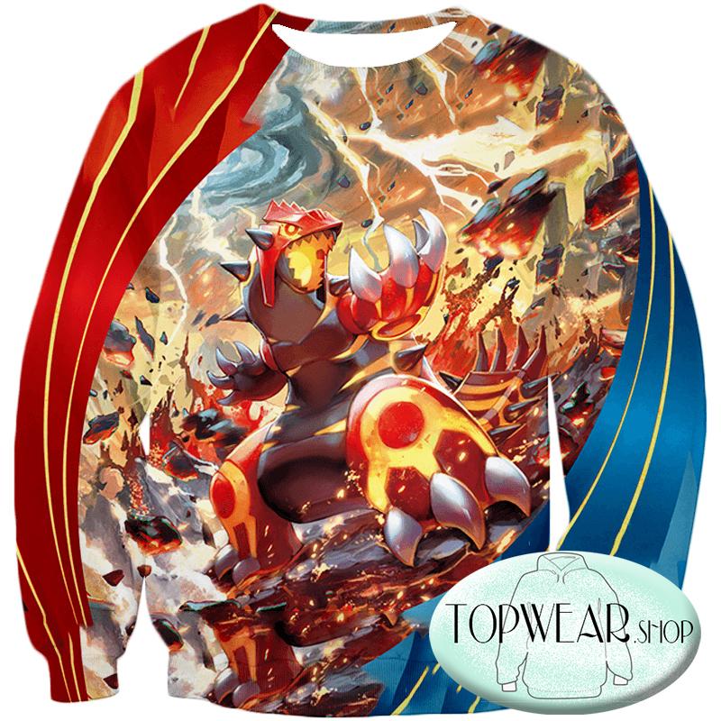 Pokemon Sweatshirts - Legendary Red Blazing Groudon Sweatshirt