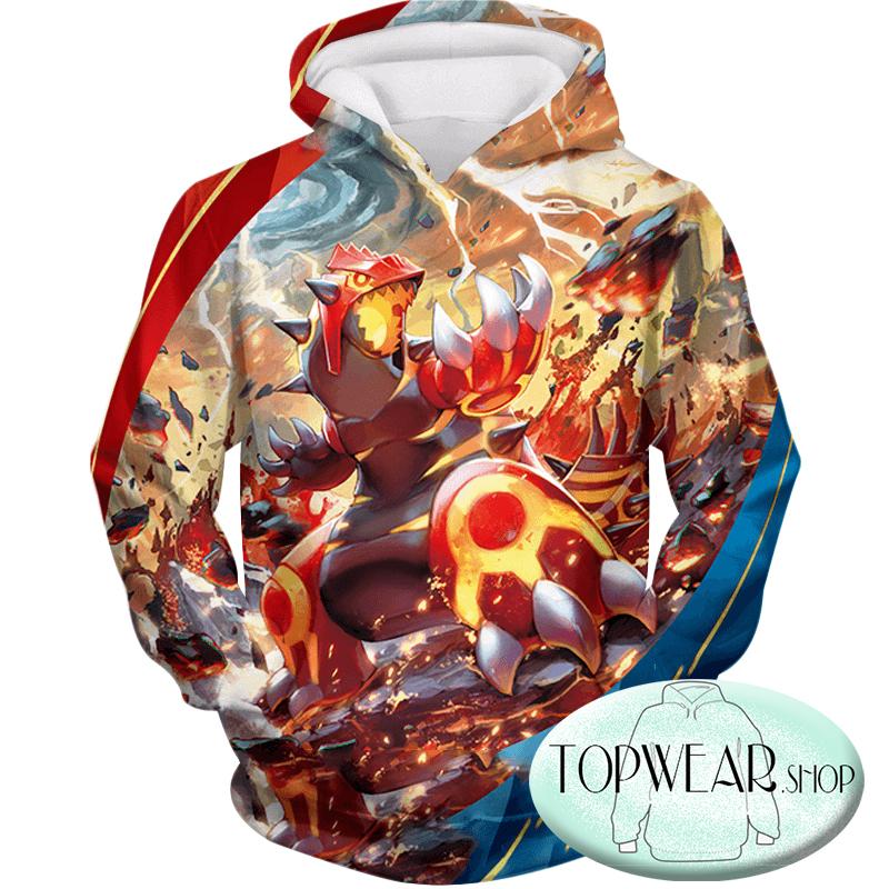 Pokemon Hoodies - Legendary Red Blazing Groudon Hoodie