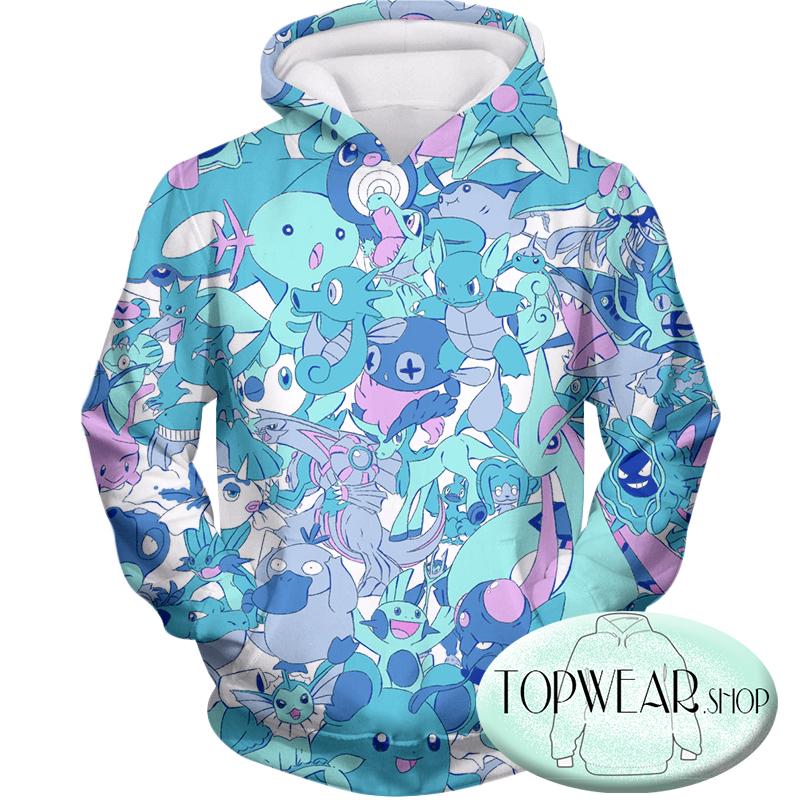 Pokemon Sweatshirts - Cool All in One Water Pokemons Sweatshirt