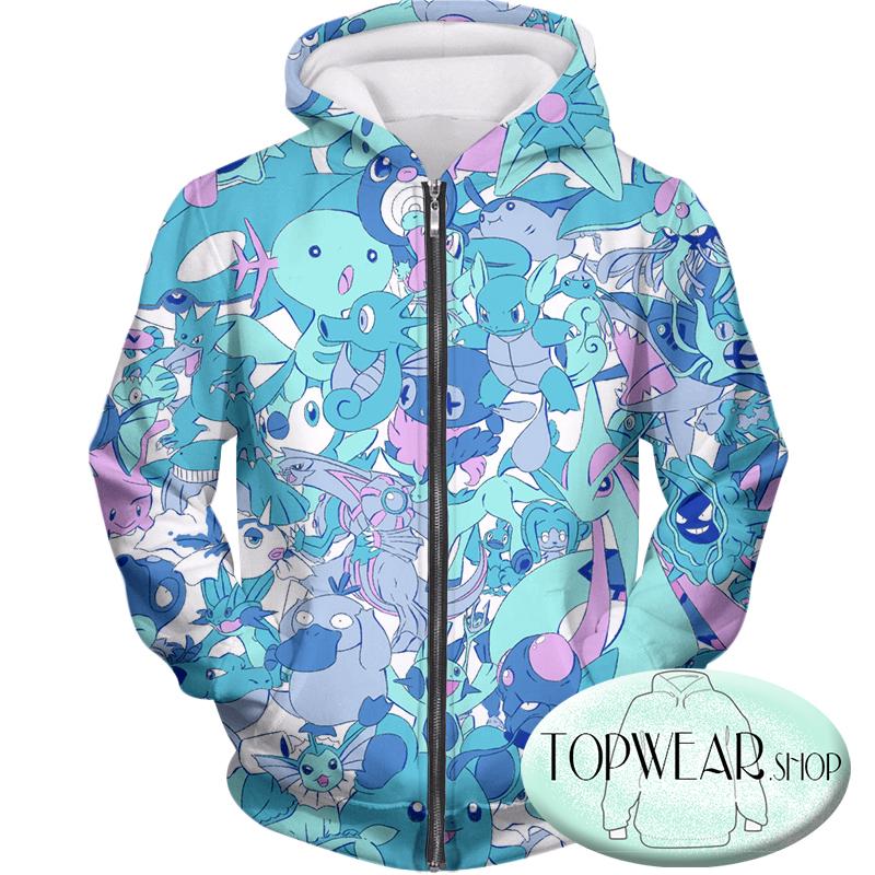 Pokemon Hoodies - Cool All in One Water Pokemons Hoodie