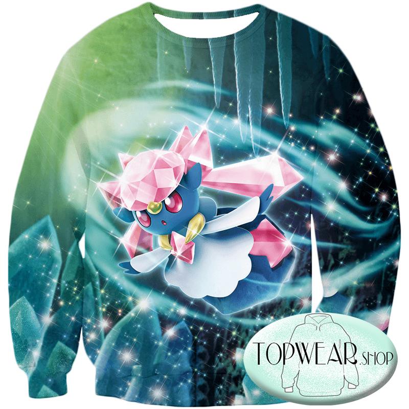 Pokemon Hoodies - Fairy Rock Type Pokemon Diancie Hoodie