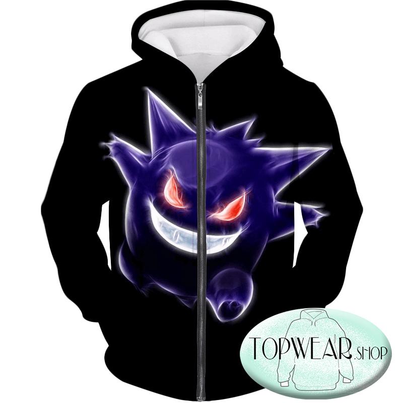 Pokemon Hoodies - Pokemon Gengar 3D Zip Up Hoodie