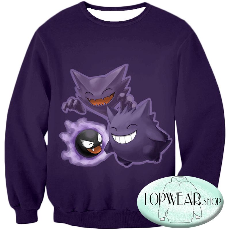 Pokemon Hoodies - Ghastly Hunter and Gengar Cool Anime Hoodie
