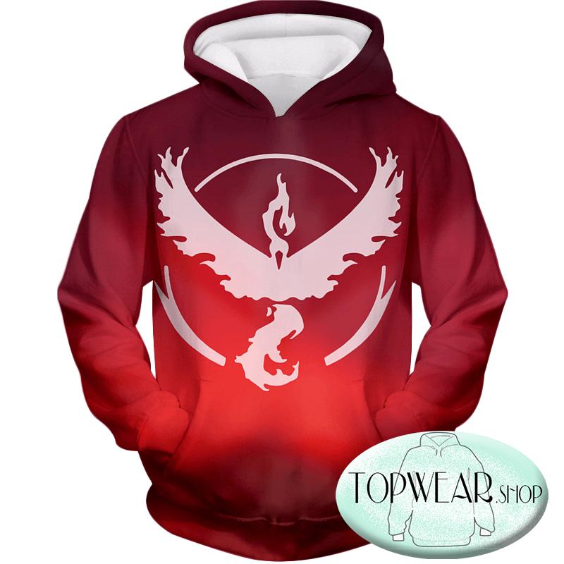 Pokemon Hoodies - Fire Pokemon Moltress Symbol 3D Hoodie