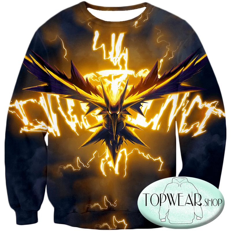 Pokemon Hoodies - Thunder Pokemon Zapdos 3D Zip Up Hoodie