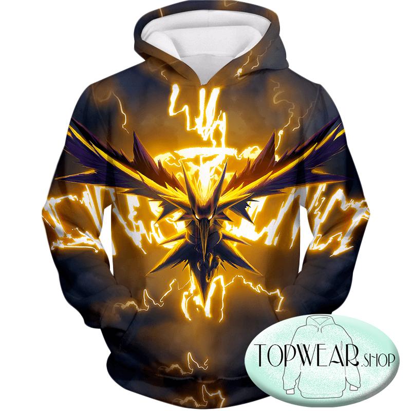 Pokemon Hoodies - Thunder Pokemon Zapdos 3D Zip Up Hoodie