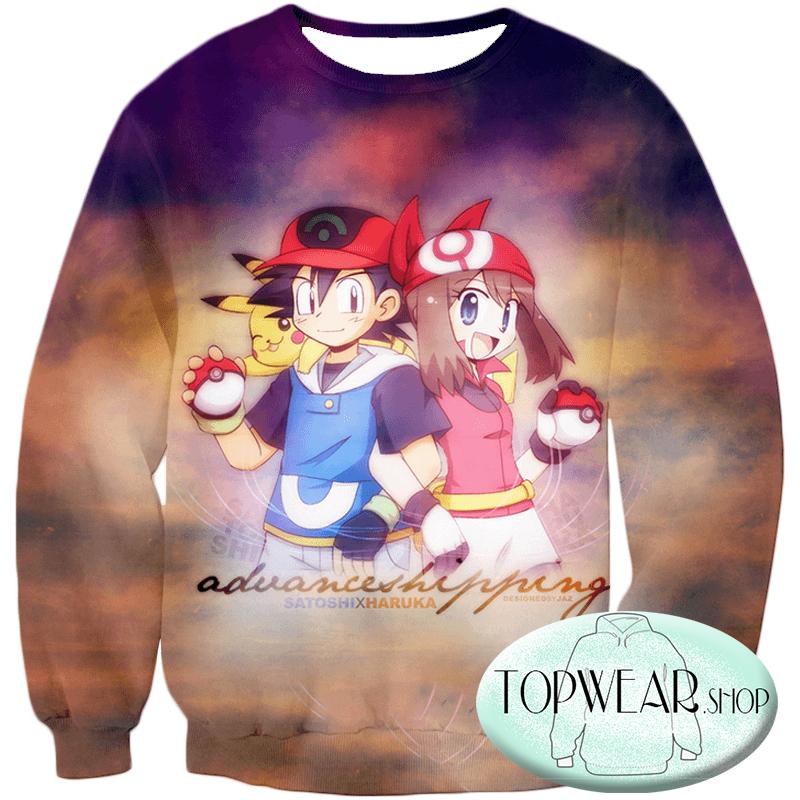 Pokemon Sweatshirts - Trainers Ash and May Sweatshirt