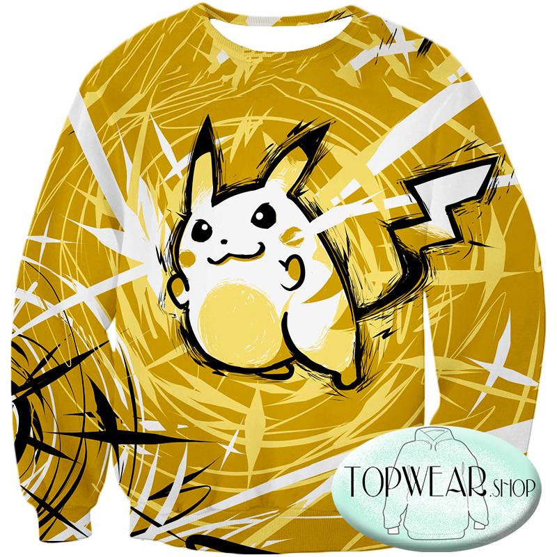 Pokemon Hoodies - Thunder Pokemon Raichu Yellow Hoodie