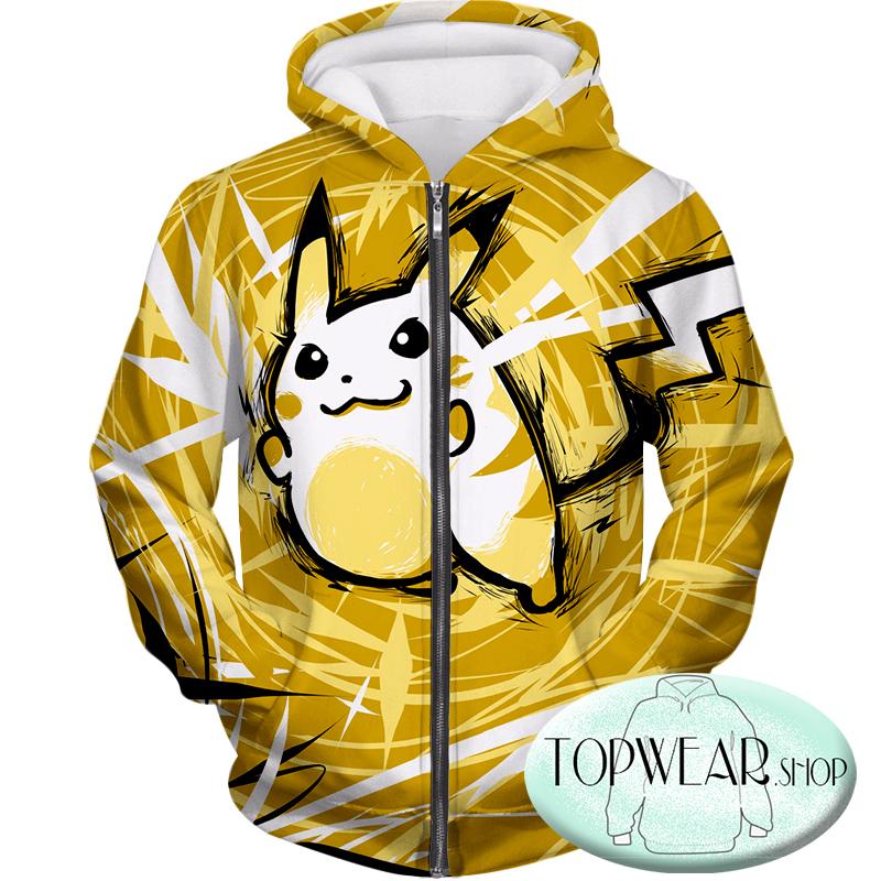 Pokemon Sweatshirts - Thunder Pokemon Raichu Yellow Sweatshirt