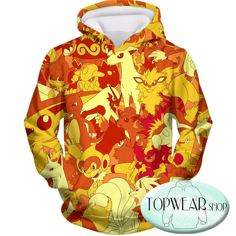Pokemon Sweatshirts - Fire Type Pokemons Amazing 3D Sweatshirt