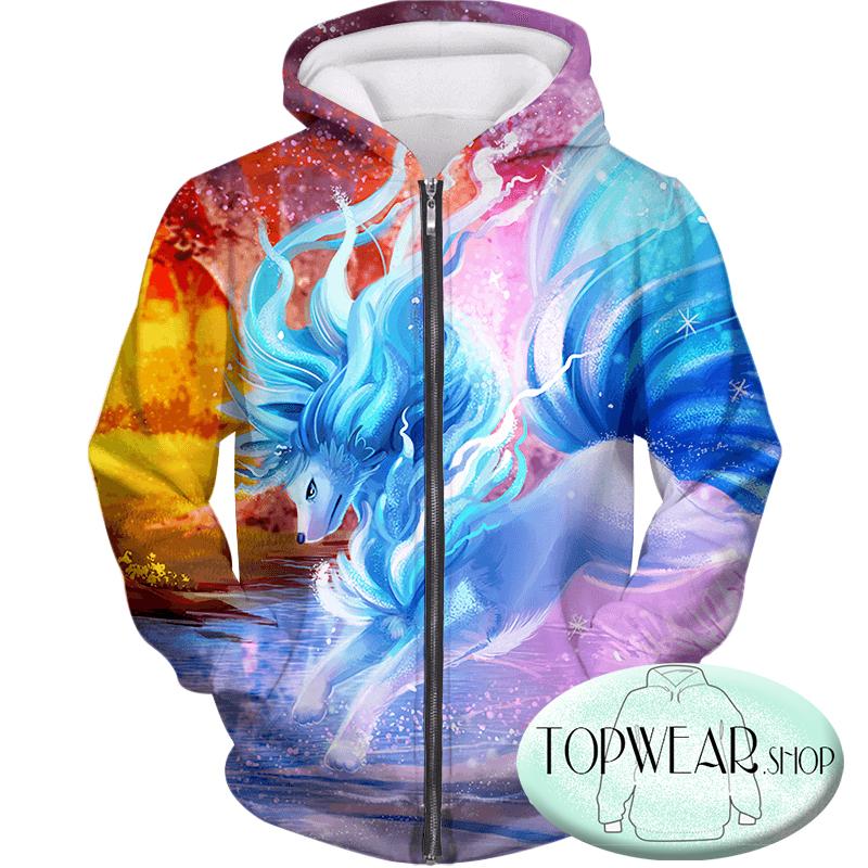 Pokemon Hoodies - Pokemon Alolan Ninetails 3D Zip Up Hoodie