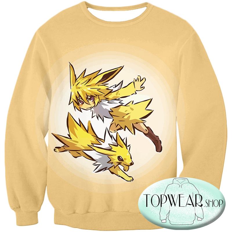 Pokemon Hoodies - Pokemon Jolteon and Trainer Hoodie