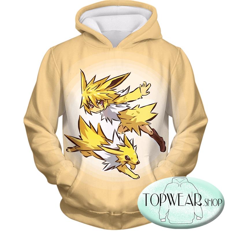 Pokemon Hoodies - Pokemon Jolteon and Trainer Hoodie