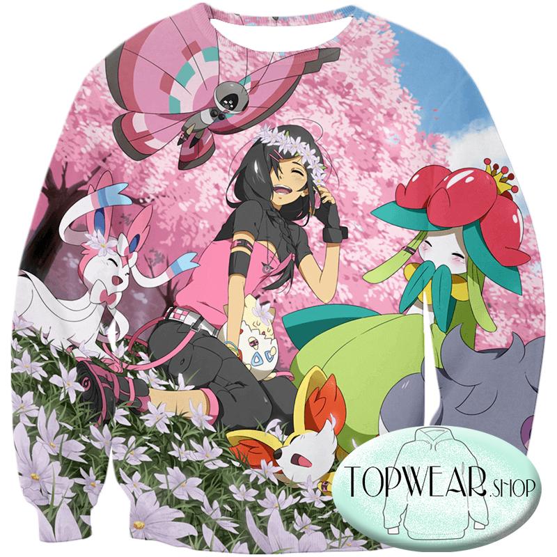 Pokemon Hoodies - Cute Girl with Pokemons Hoodie
