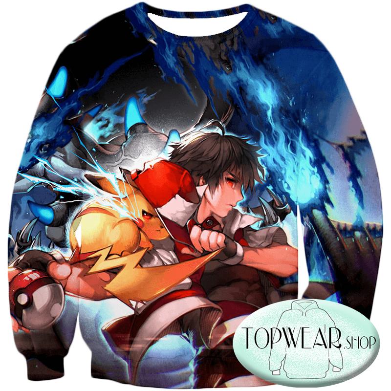 Pokemon Sweatshirts - Pokemon Trainer Bond Ash 3D Sweatshirt