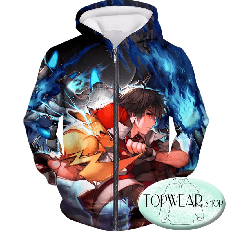 Pokemon Hoodies - Pokemon Trainer Bond Ash 3D Hoodie
