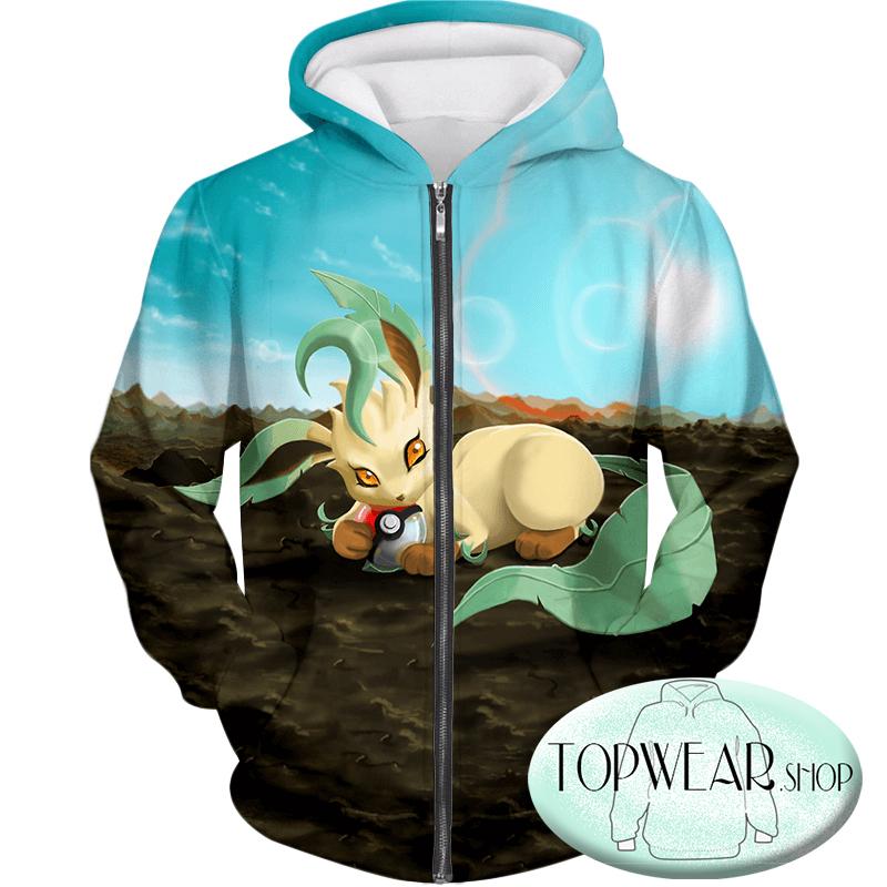 Pokemon Hoodies - Wolf Grass Type Pokemon Leafeon Hoodie