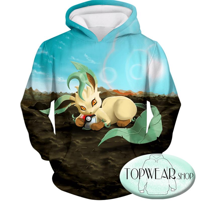 Pokemon Sweatshirts - Wolf Grass Type Pokemon Leafeon Sweatshirt