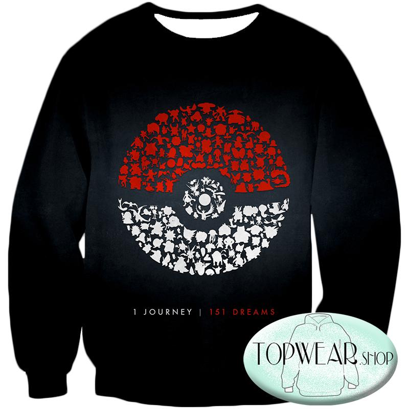 Pokemon Sweatshirts - Pokeball Pokemon Journey 3D Sweatshirt