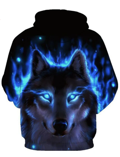 3D Printed Wolf Hoodie - Hooded Wild Animal Pullover