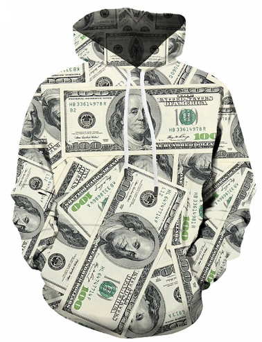 3D Printed Color Block Hoodie - Hooded Punk Gothic Sports Pullover