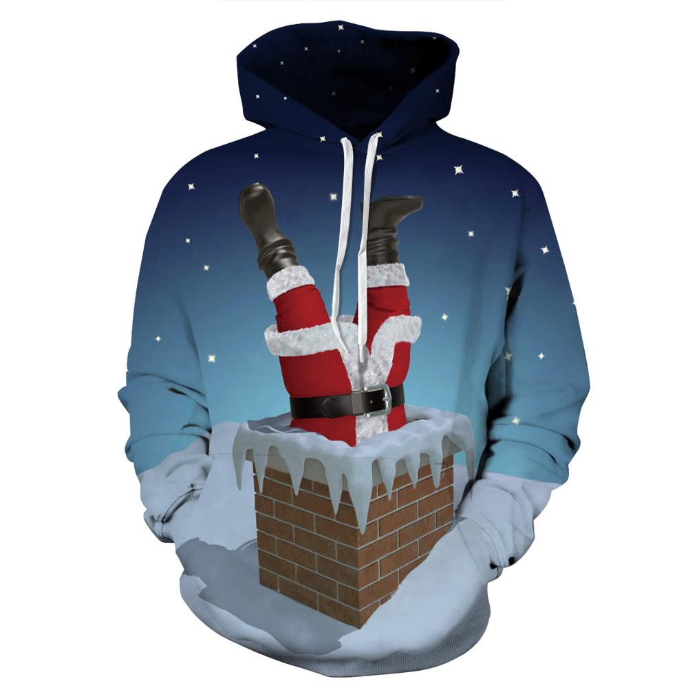 Christmas Hoodies - Happy Christmas Funny Santa Claus Icon 3D Hoodie