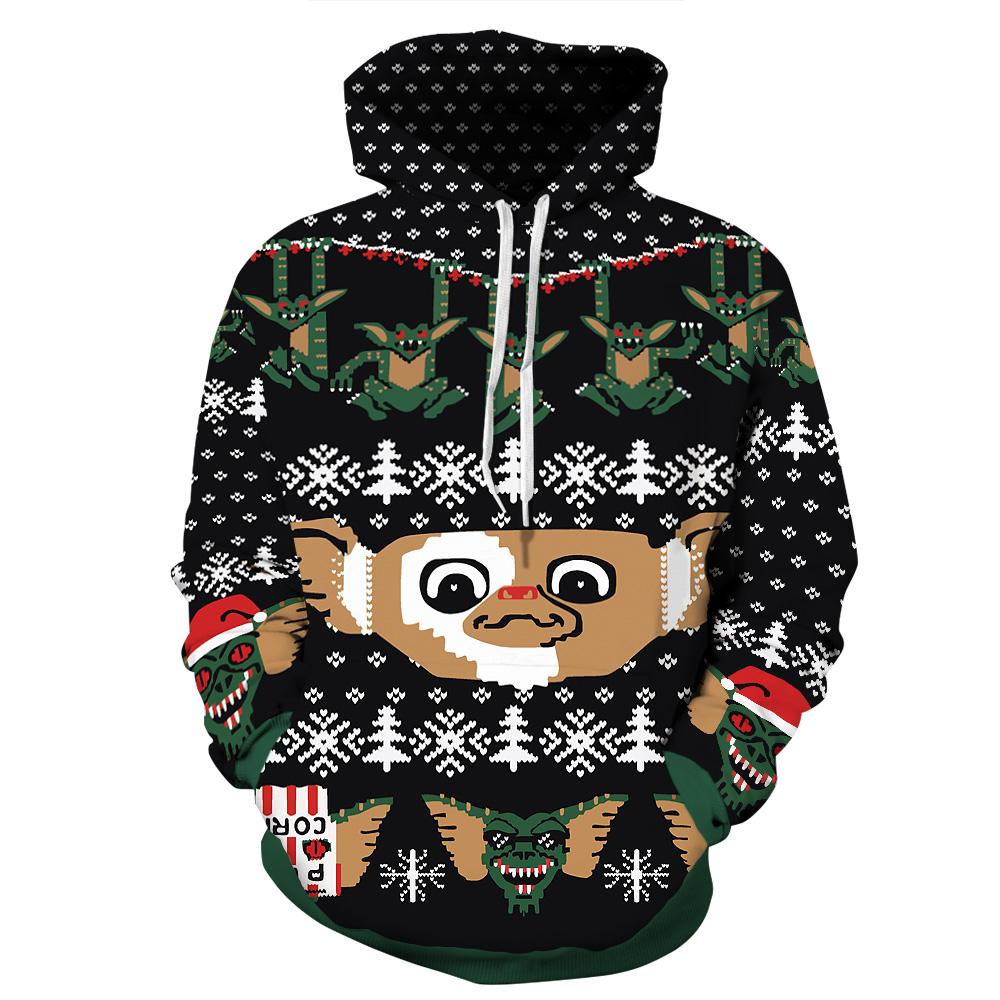 Christmas Hoodies - Funny Christmas Monster Cool Icon 3D Hoodie