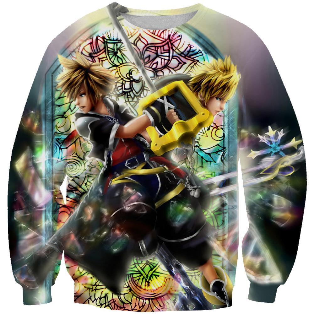 Kingdom Hearts Hoodies - Pullover Roxas and Sora Keyblade Hoodie